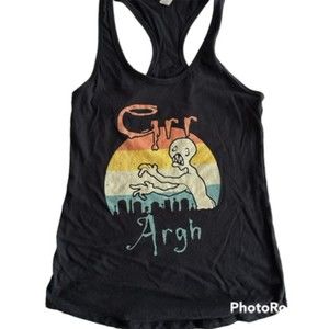 NEXT LEVEL Black "Grr Argh" Zombie Ladies Casual‎ Racerback Tank Top, M